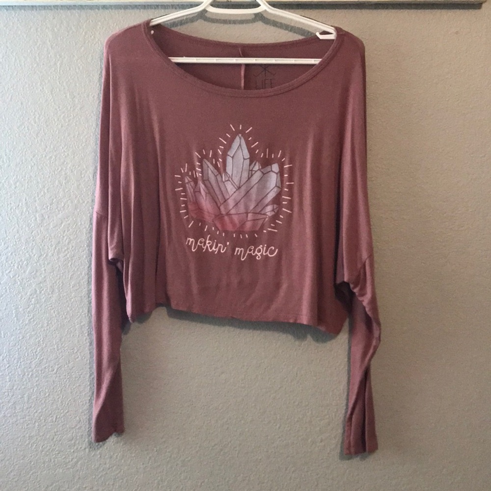 Long sleeve flowy crop